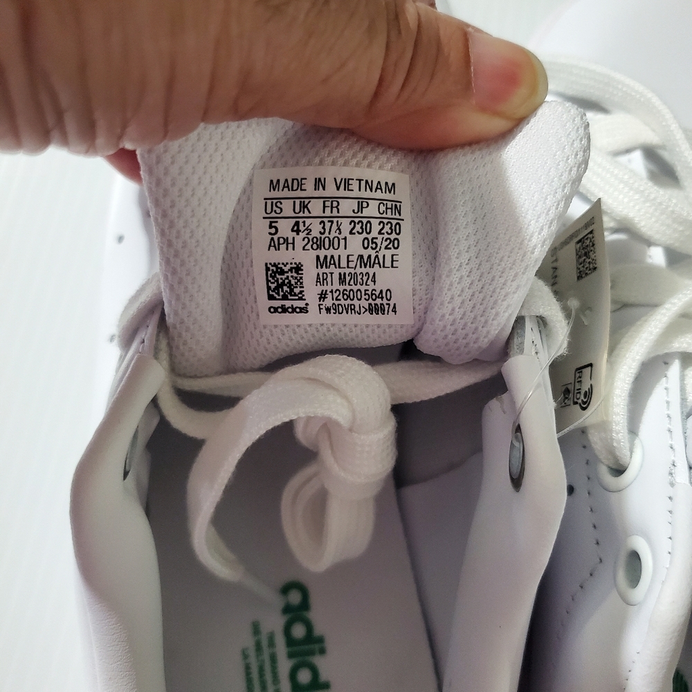 ADIDAS OG STAN SMITH Mens Sz 5 White/Green Shoes NWT - Picture 5 of 13